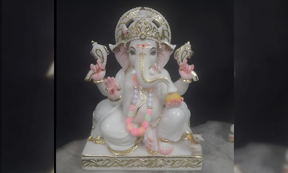 Silver Marble Handmade Ganesha